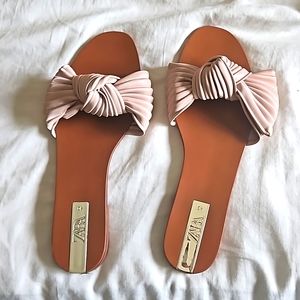 Zara sandals pink bow size 40